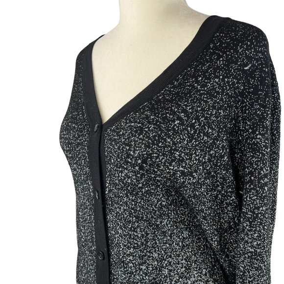 NWOT SOMA Lurex Duster Black & Silver Metallic Long Loungewear Cardigan … - Picture 9 of 16